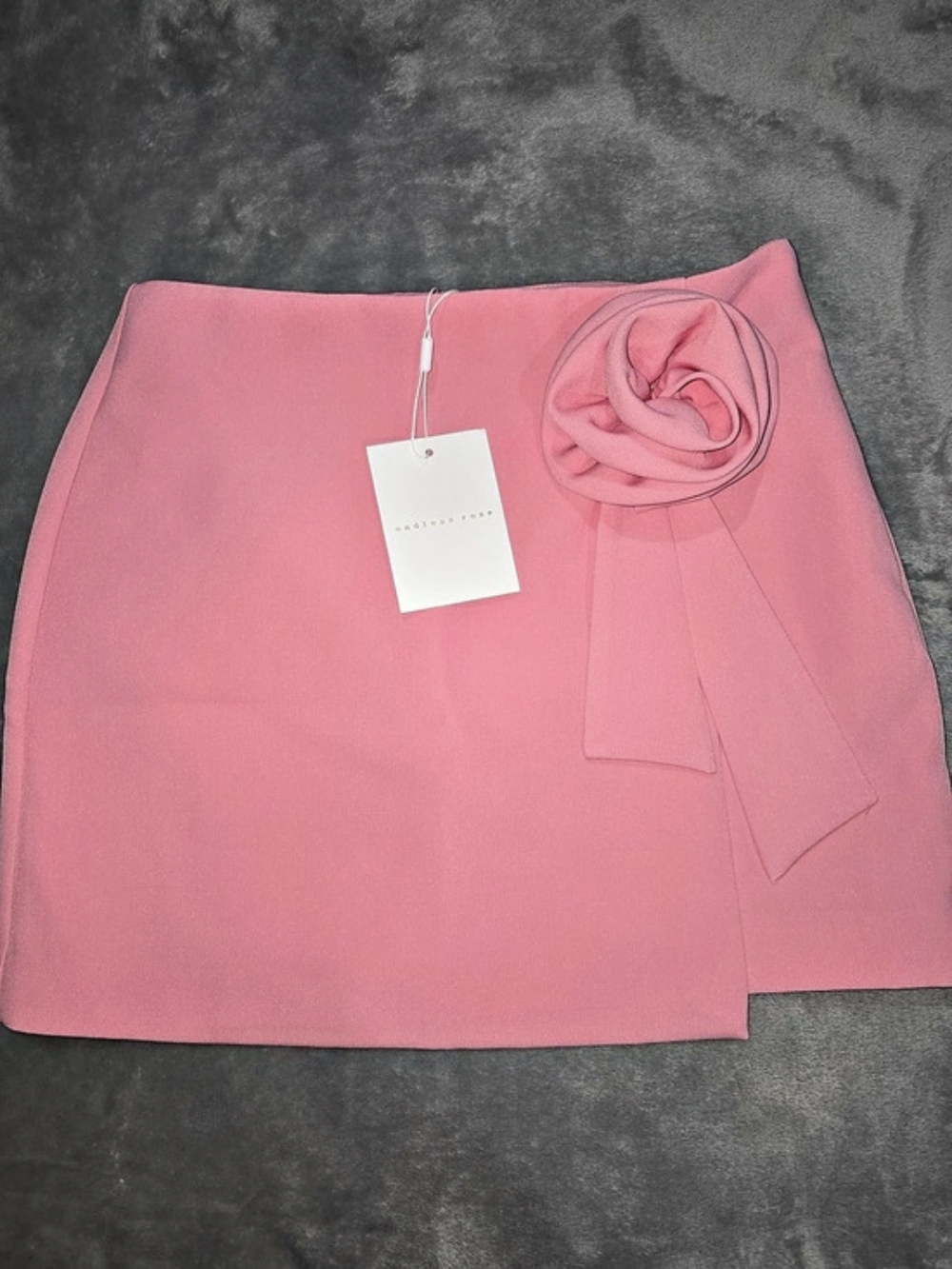 endless rose Rosette Faux Wrap Miniskirt Pink Size Small